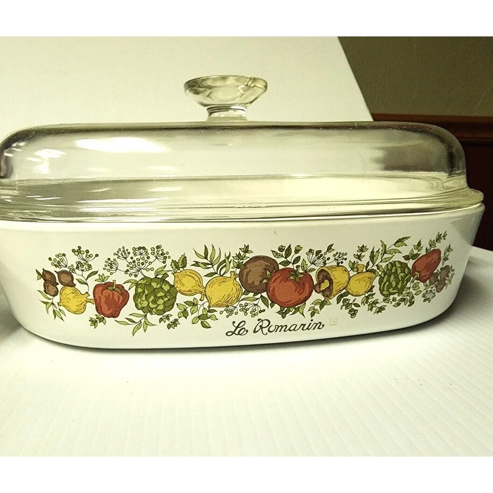 Corning Spice of Life  LeRomarin casserole dish‎ with lid